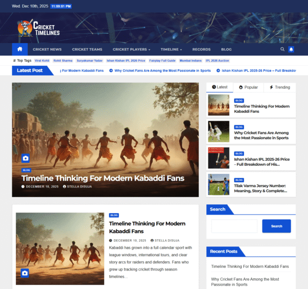 crickettimelines.com